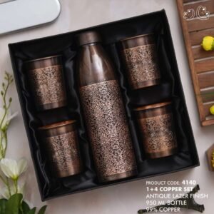 COPPER BOTTLE WITH TUMBLER SET